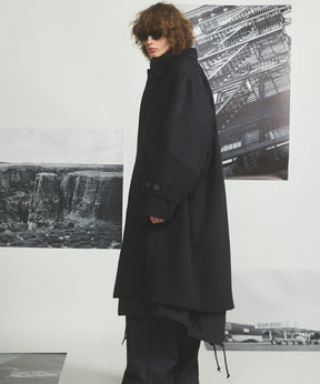 [26AW PRE-ORDER] Sheep leather melton combination prime over half coat