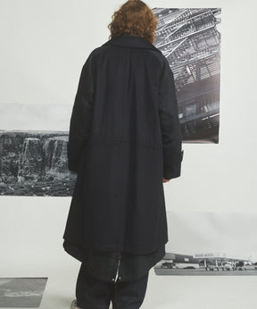 [26AW PRE-ORDER] Sheep leather melton combination prime over half coat