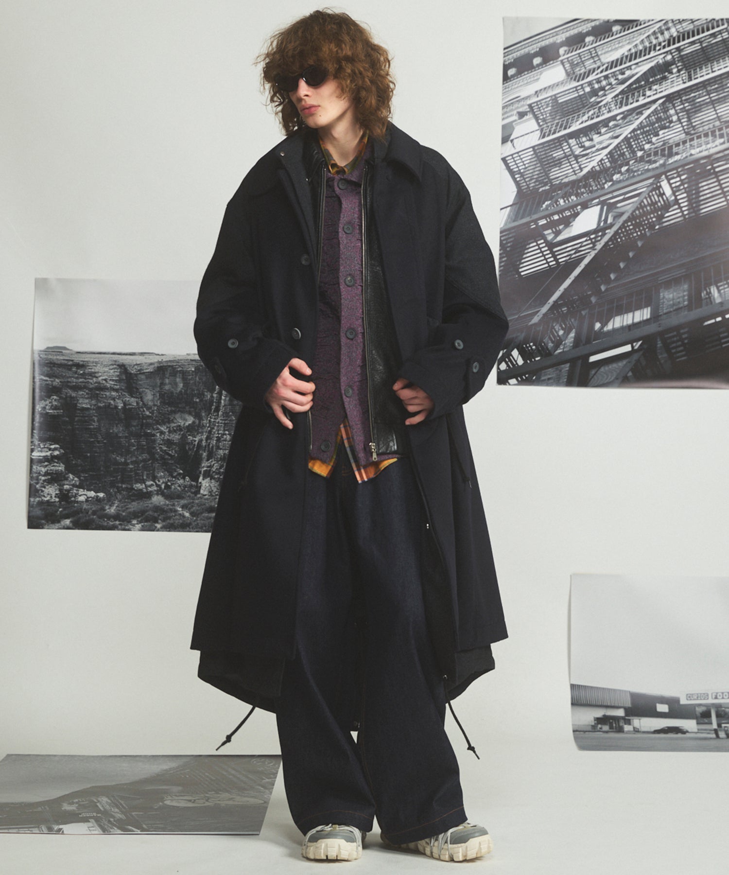 Different Materials Layering Prime-Over Trucker Jacket
