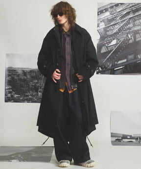 [26AW PRE-ORDER] Sheep leather melton combination prime over half coat