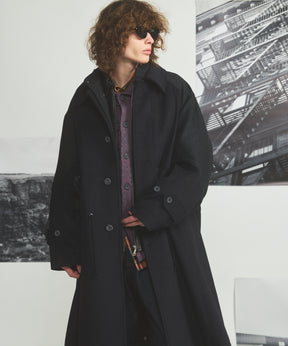 [26AW PRE-ORDER] Sheep leather melton combination prime over half coat