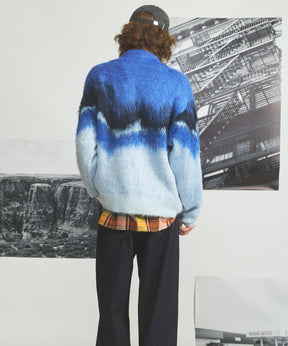 【26AW PRE-ORDER】グラデーションエアリーシャギープライムオーバーニットポロシャツ