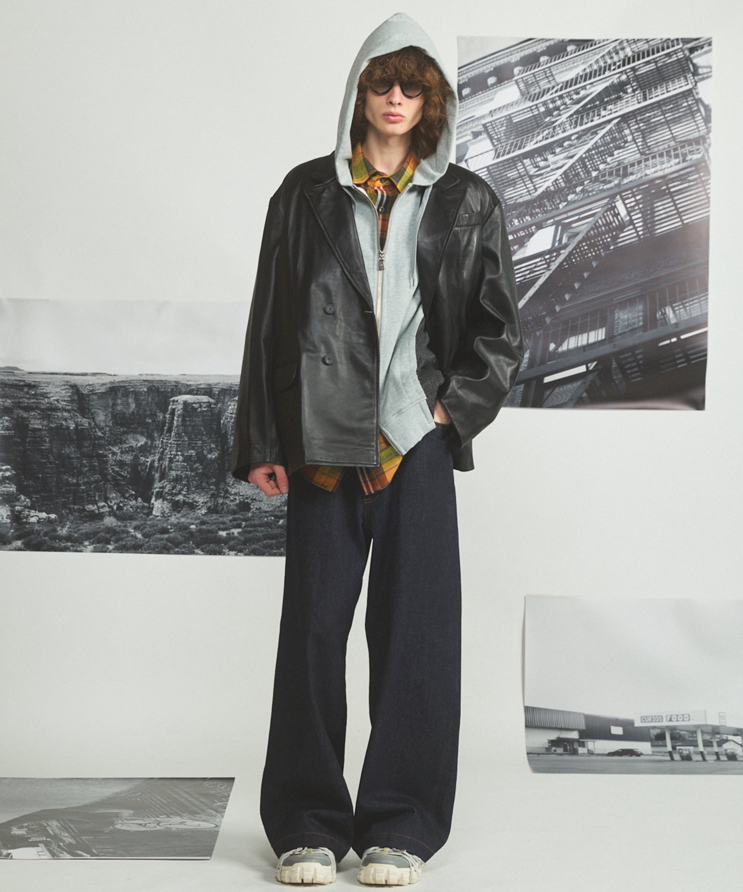【26AW PRE-ORDER】異素材ドッキングプライムオーバージップパーカー