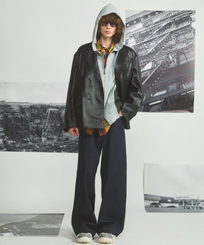 【26AW PRE-ORDER】異素材ドッキングプライムオーバージップパーカー