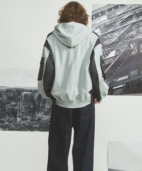 【26AW PRE-ORDER】異素材ドッキングプライムオーバージップパーカー