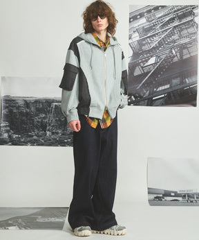 【26AW PRE-ORDER】異素材ドッキングプライムオーバージップパーカー