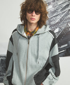 【26AW PRE-ORDER】異素材ドッキングプライムオーバージップパーカー