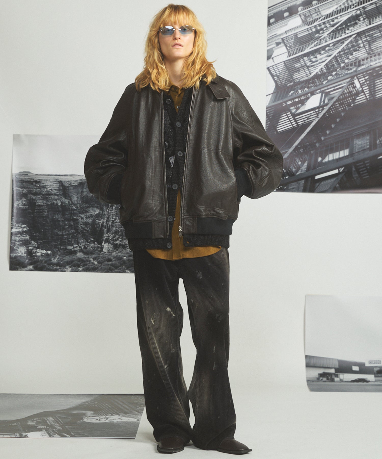 Different Materials Layering Prime-Over Trucker Jacket