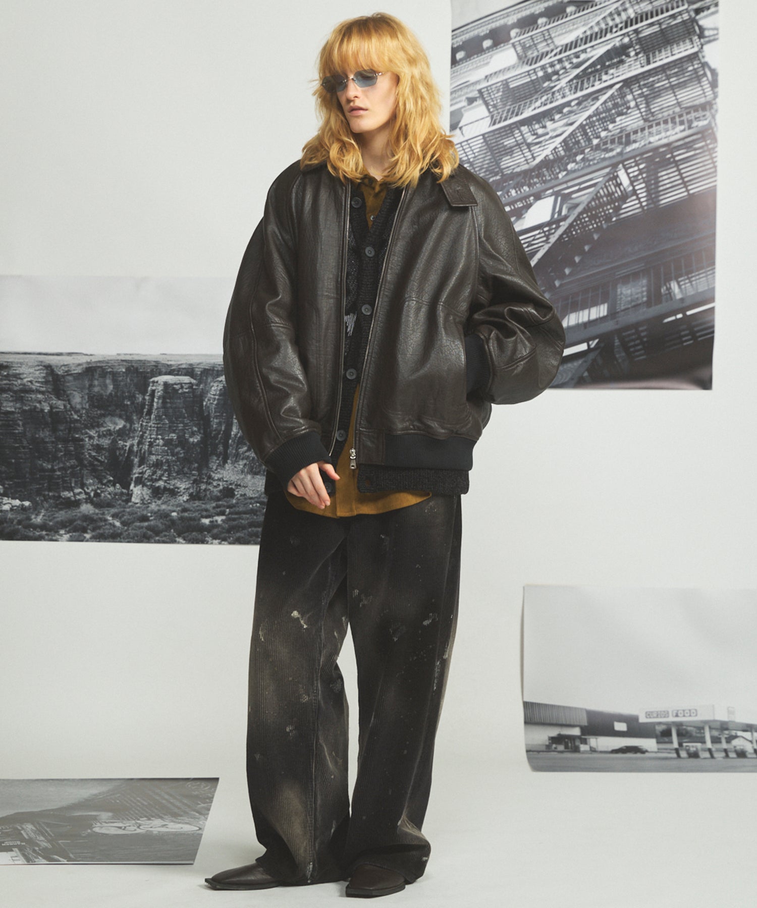 ダーティー加工8Waleコーデュロイプライムワイドパンツ
