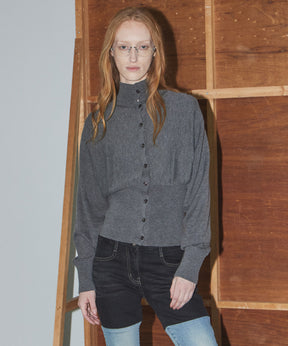 【OPEN YY】BUTTON UP BLOUSON CARDIGAN