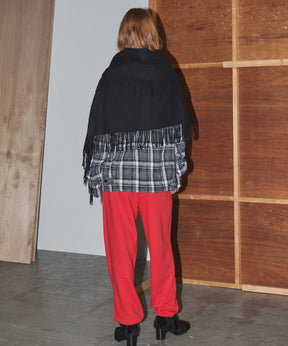 [OPEN YY] FRINGED ZIP SHAWL