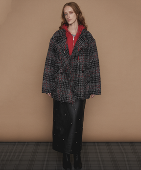 【26WINTER COLLECTION】Double-Breasted Tweed Midi Coat