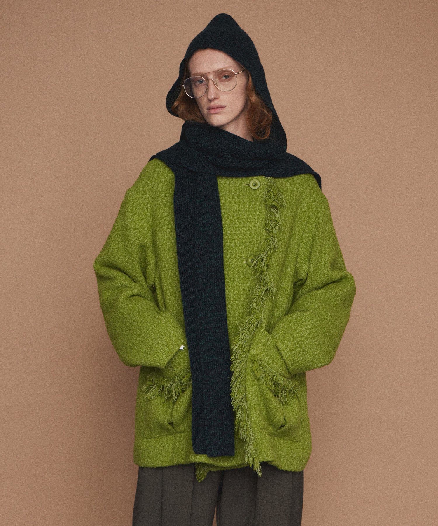 【26WINTER COLLECTION】Double-Breasted Tweed Midi Coat