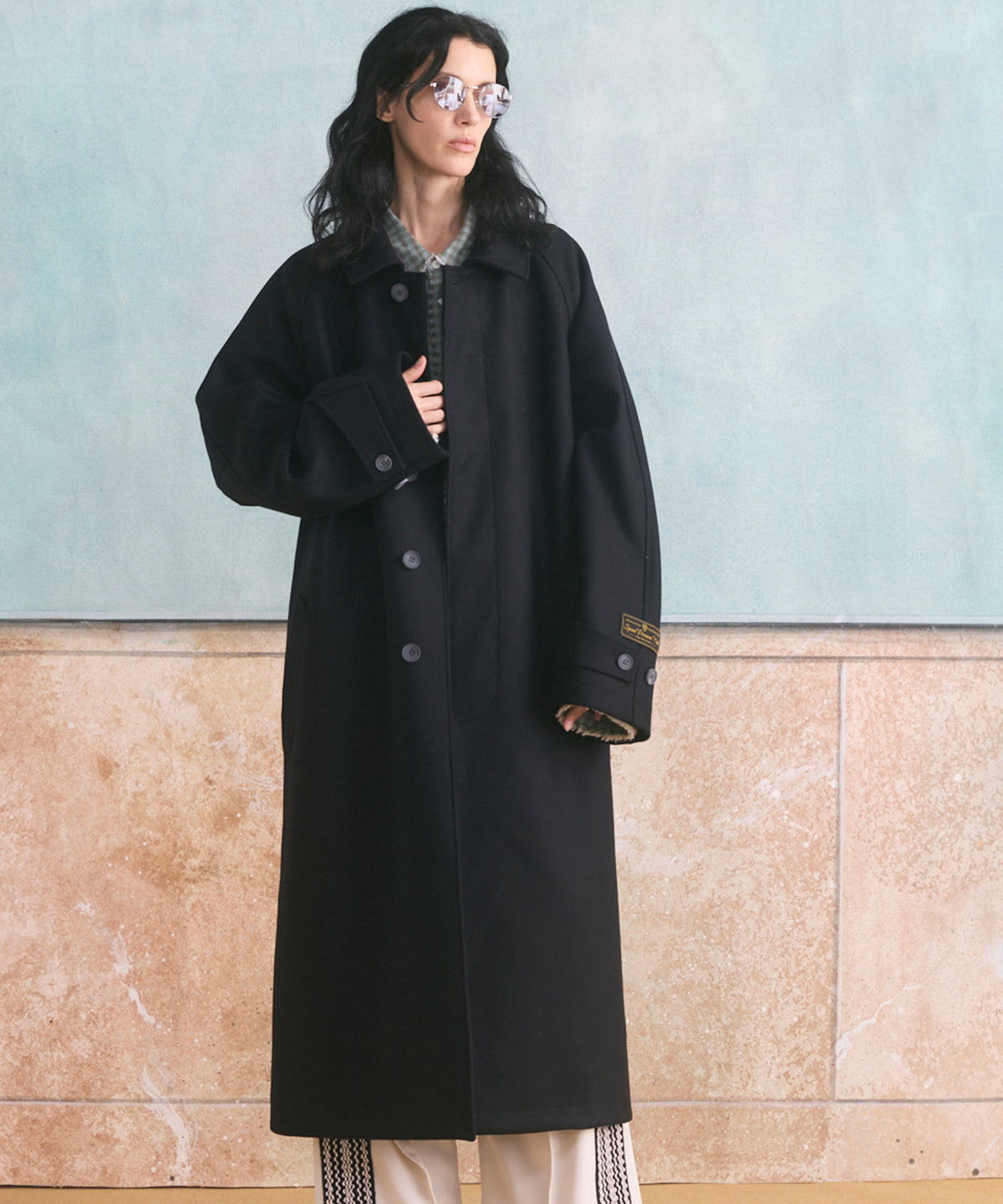 Super170s Prime-Over Melton Balmachan Coat