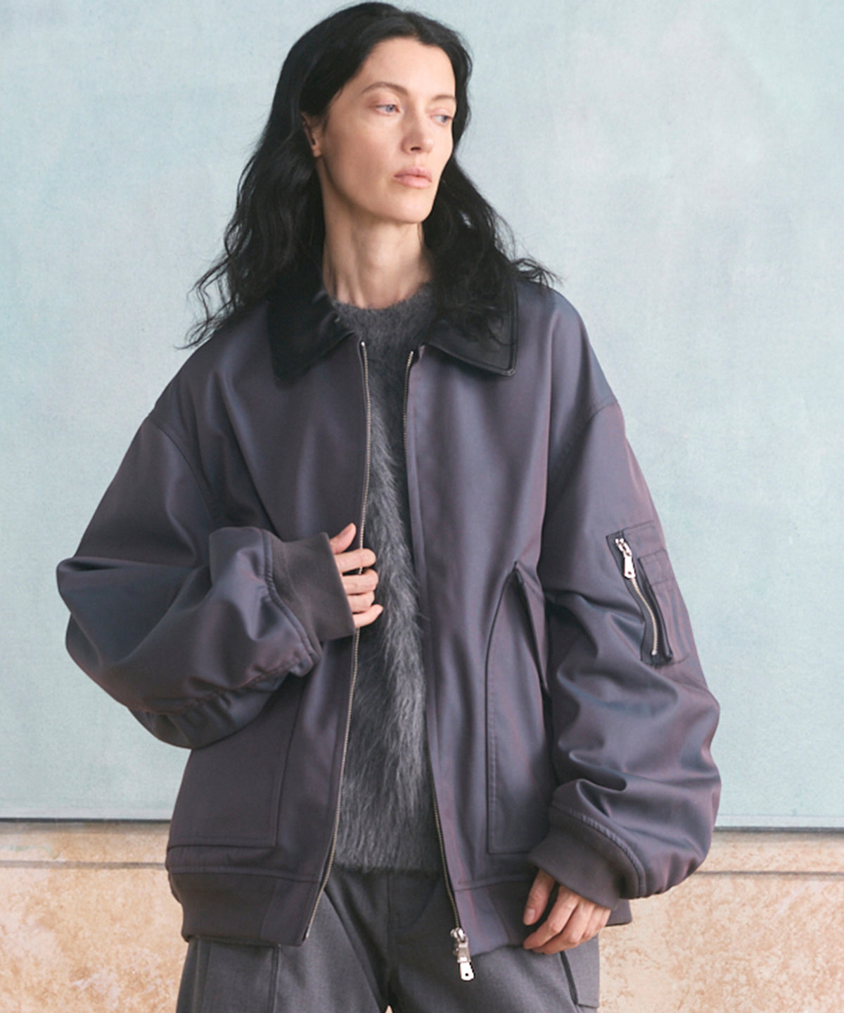 Different Materials Layering Prime-Over Trucker Jacket