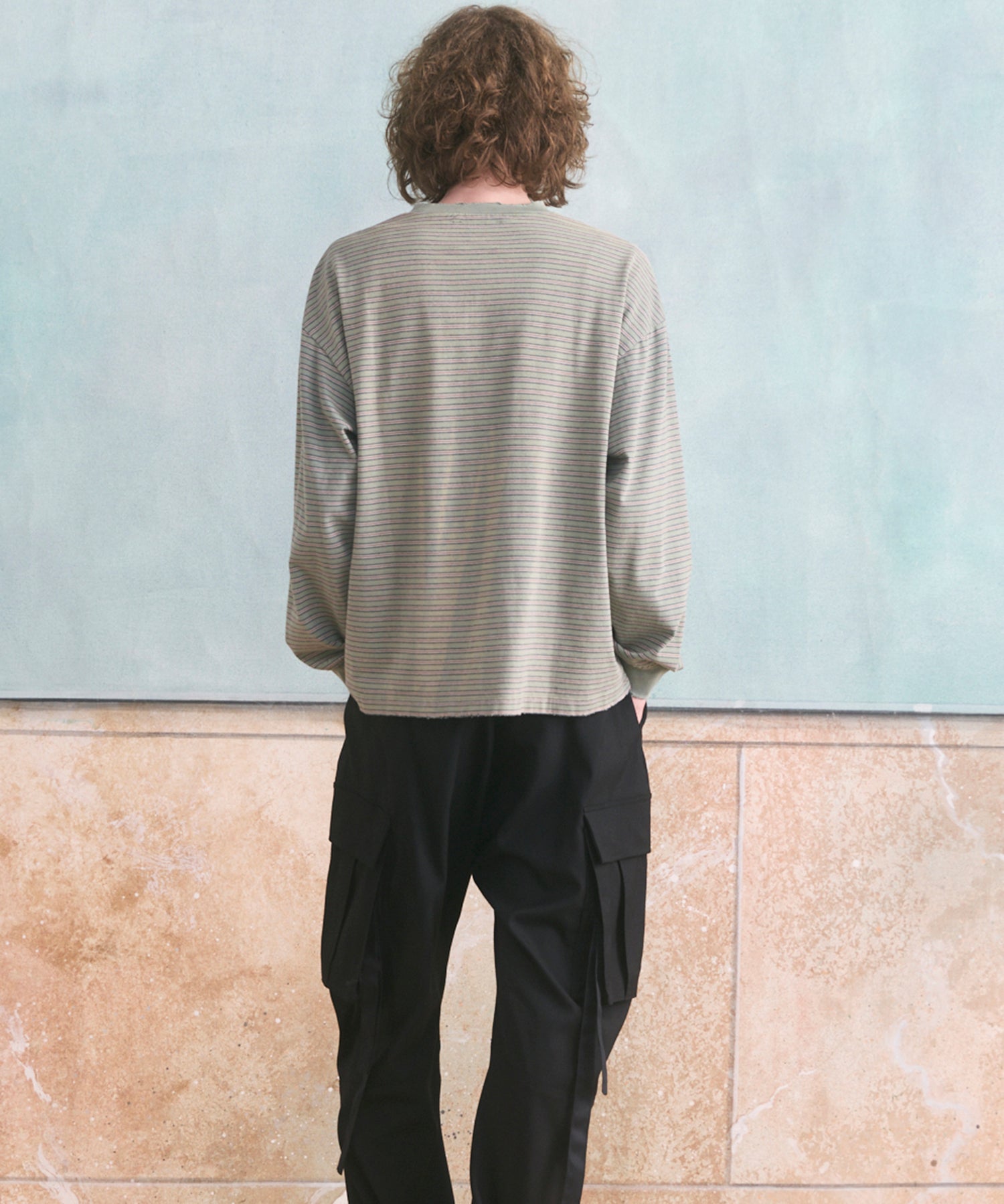 【26aw PRE-ORDER】纯棉巴尔法蕾丝超领亨利领长袖针织T恤