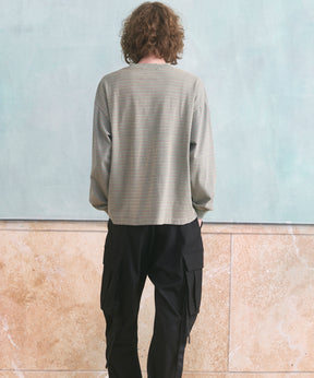 【26aw PRE-ORDER】纯棉巴尔法蕾丝超领亨利领长袖针织T恤