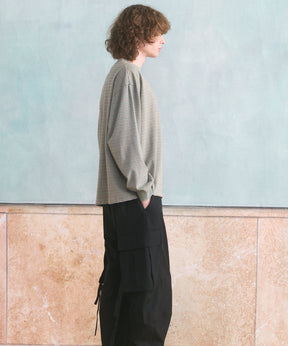 【26aw PRE-ORDER】纯棉巴尔法蕾丝超领亨利领长袖针织T恤