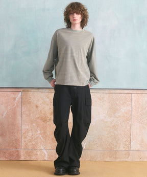 【26aw PRE-ORDER】纯棉巴尔法蕾丝超领亨利领长袖针织T恤