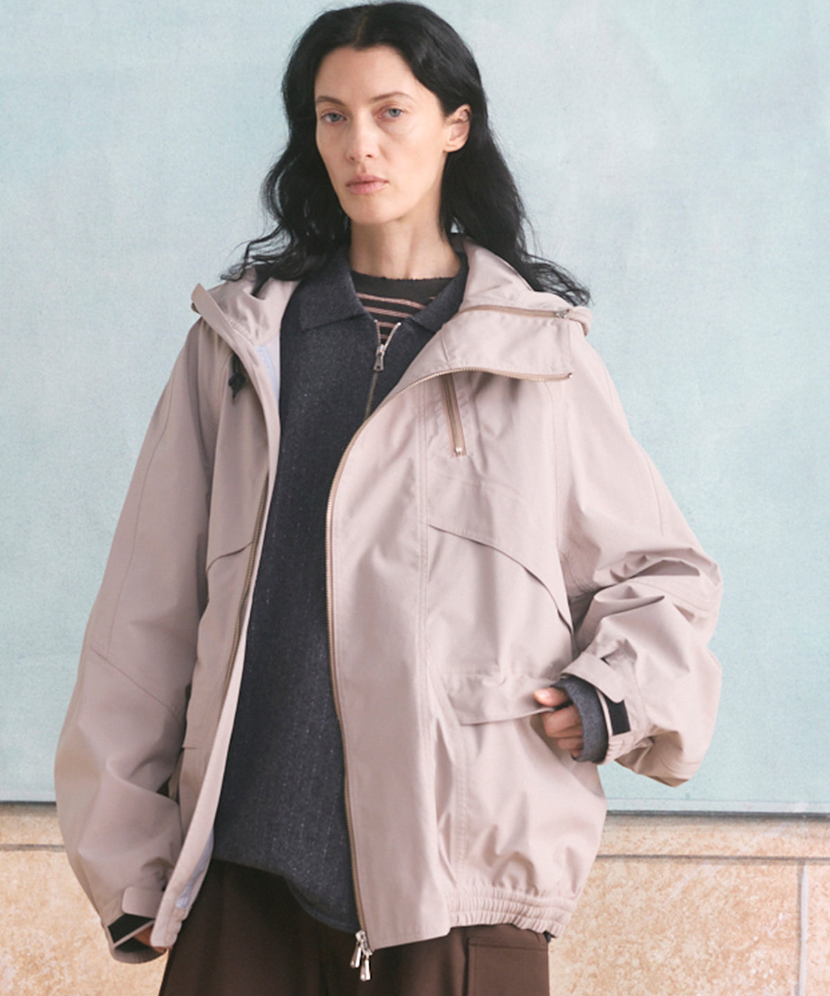 [26AW PRE-ORDER] Three-Layer Asymmetrical Front Zip Prime-Over Mountain Parka