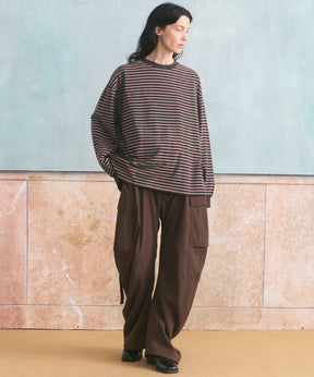 【26aw PRE-ORDER】纯棉巴尔法蕾丝超领亨利领长袖针织T恤
