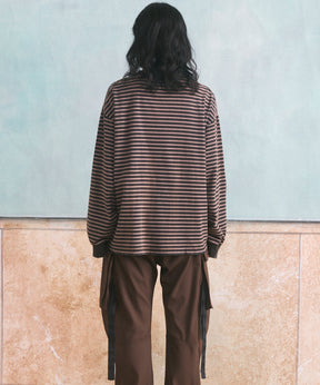【26aw PRE-ORDER】纯棉巴尔法蕾丝超领亨利领长袖针织T恤