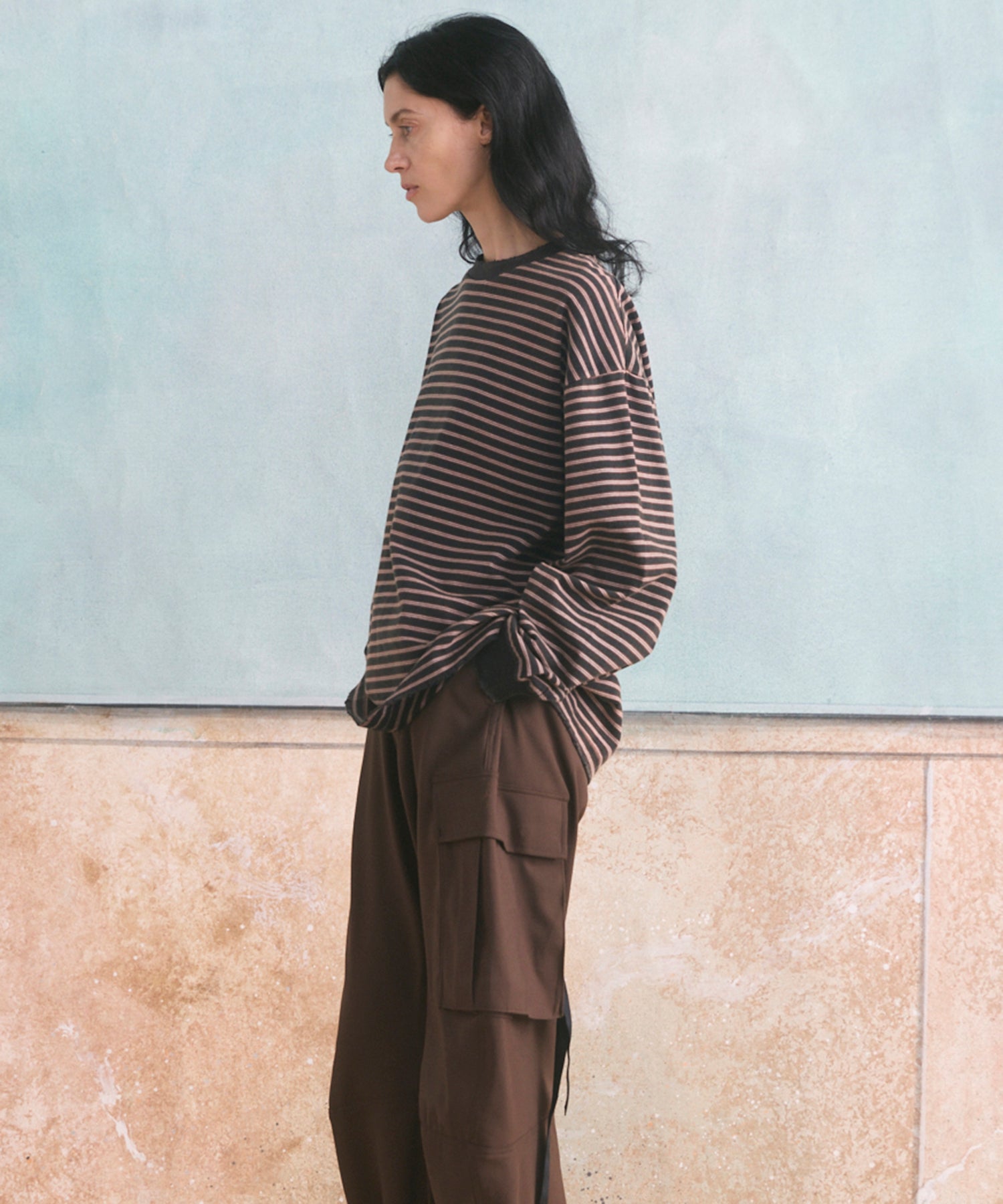 【26aw PRE-ORDER】纯棉巴尔法蕾丝超领亨利领长袖针织T恤