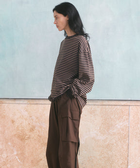 【26aw PRE-ORDER】纯棉巴尔法蕾丝超领亨利领长袖针织T恤