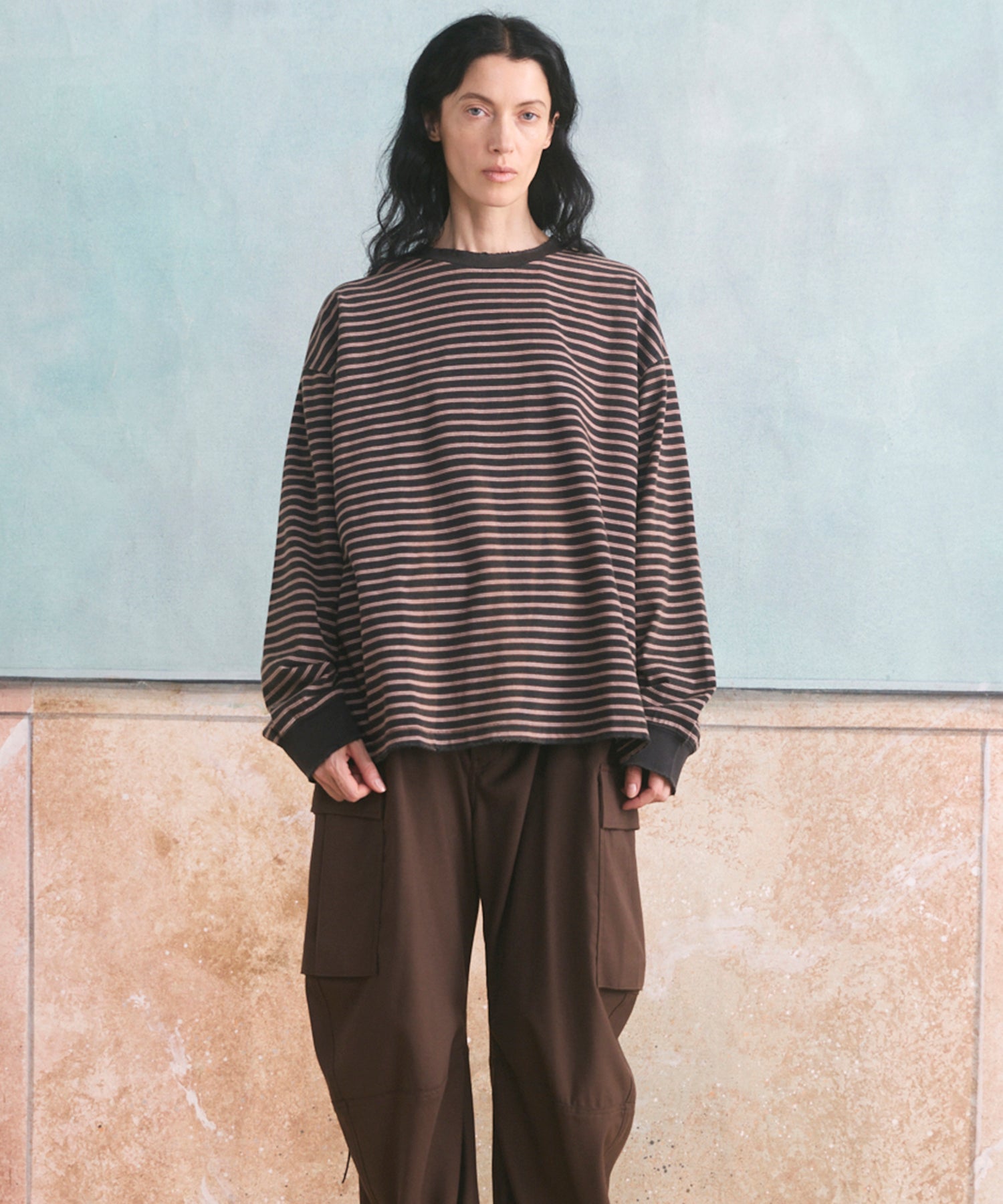 【26aw PRE-ORDER】纯棉巴尔法蕾丝超领亨利领长袖针织T恤