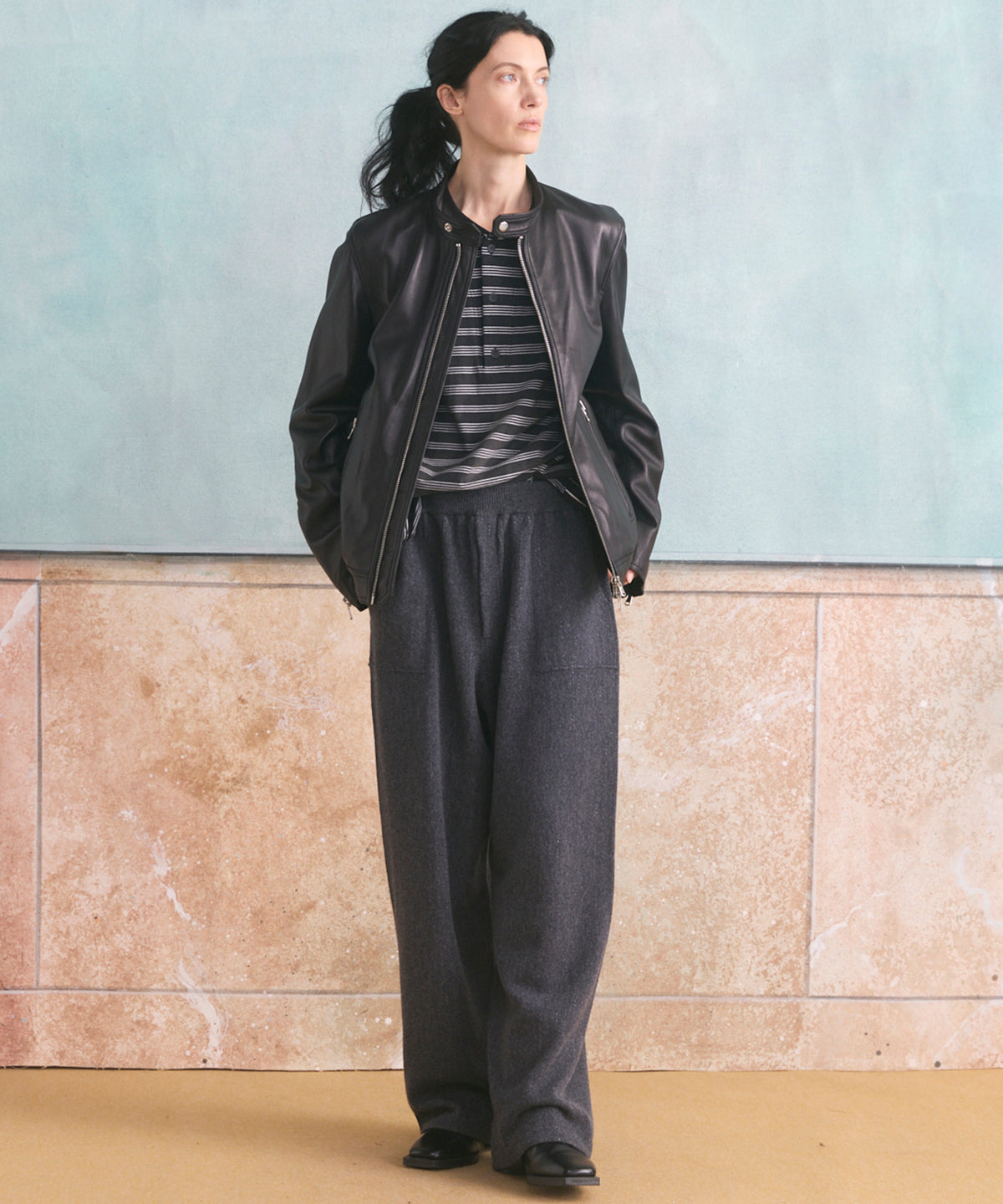 Dress-Fit Sheep Leather Single Rider Jacket