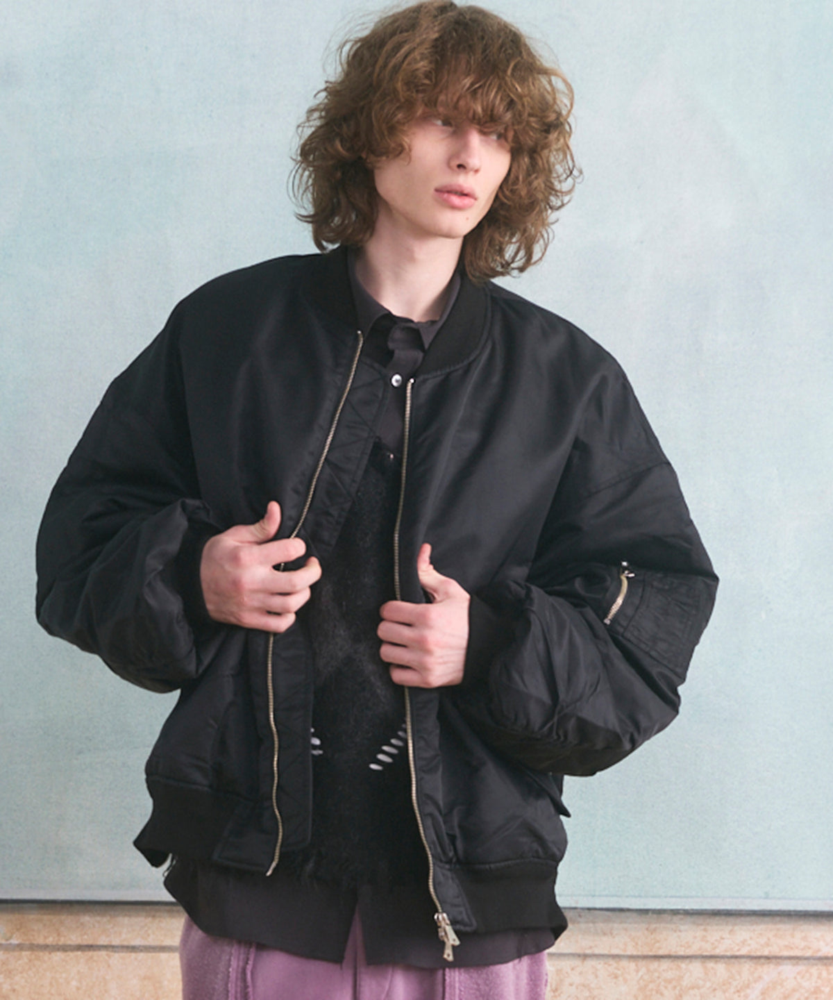 Prime-Over Nylon MA-1 Bomber Jacket