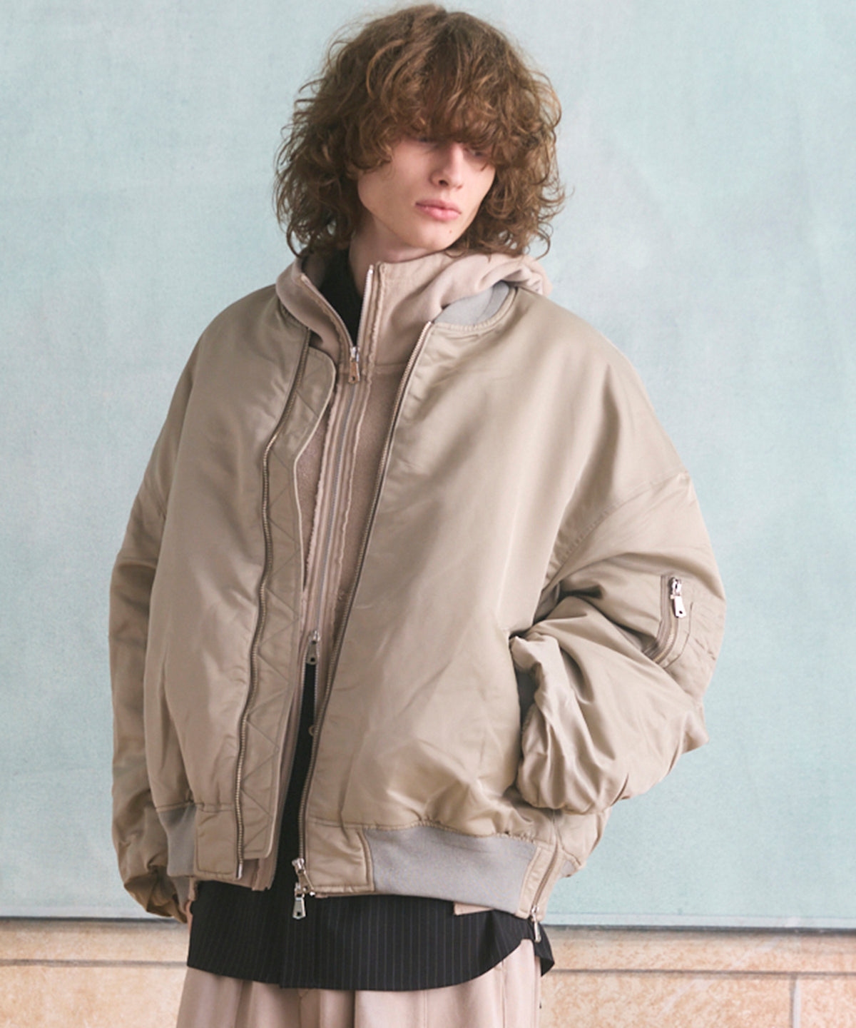 Prime-Over Nylon MA-1 Bomber Jacket