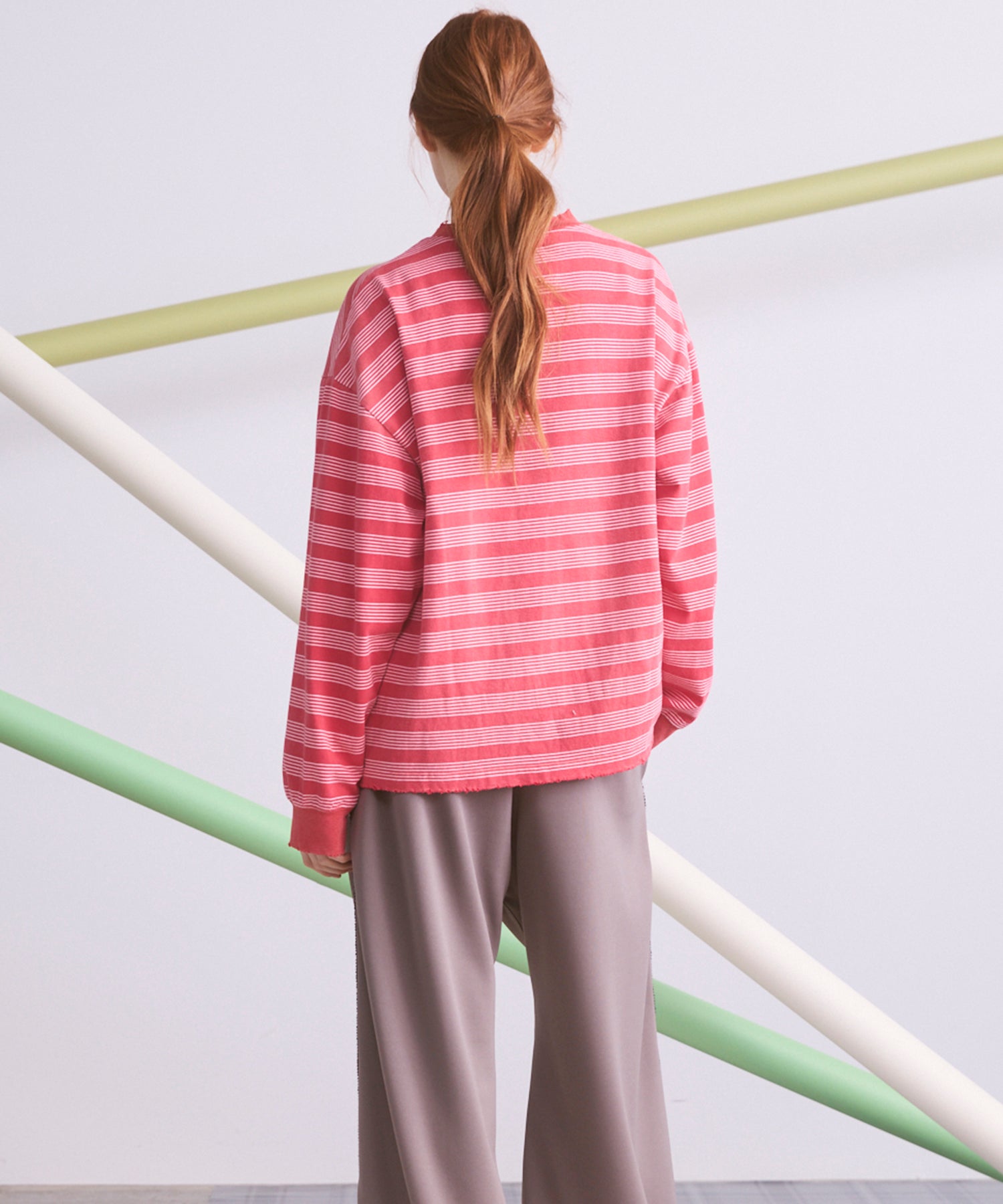 【26aw PRE-ORDER】纯棉巴尔法蕾丝超领亨利领长袖针织T恤