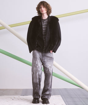 【26aw PRE-ORDER】纯棉巴尔法蕾丝超领亨利领长袖针织T恤