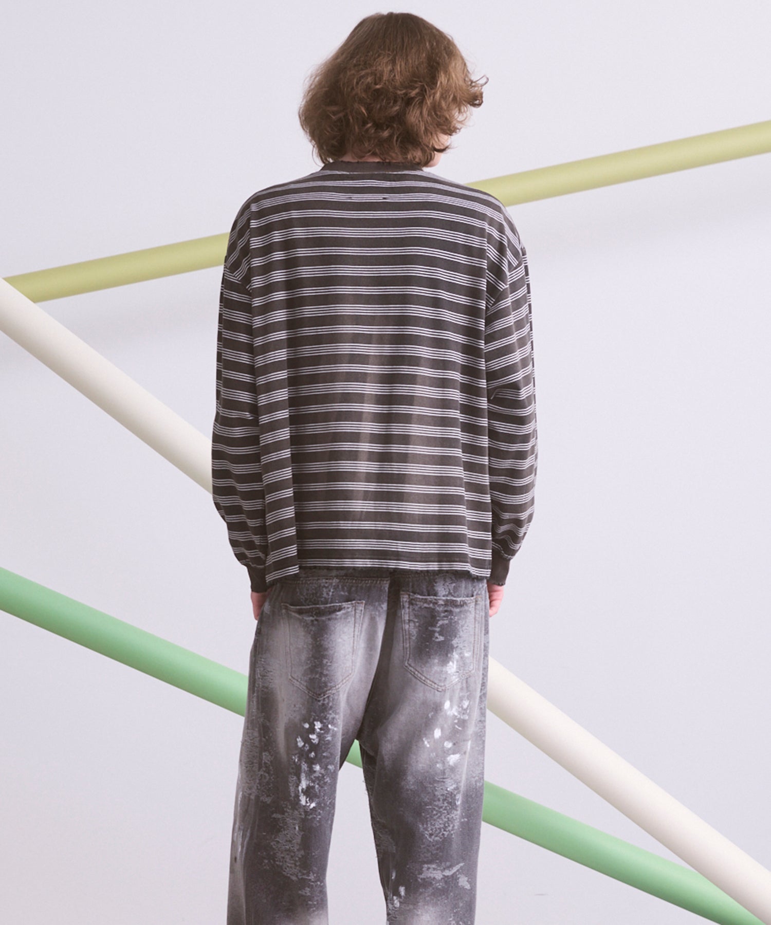 【26aw PRE-ORDER】纯棉巴尔法蕾丝超领亨利领长袖针织T恤