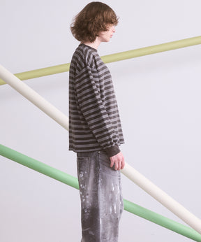 【26aw PRE-ORDER】纯棉巴尔法蕾丝超领亨利领长袖针织T恤