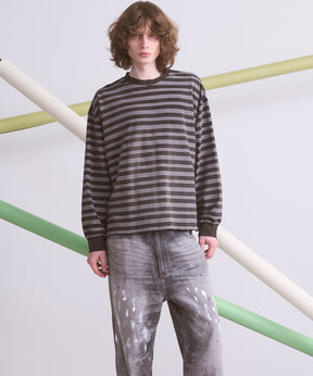 【26aw PRE-ORDER】纯棉巴尔法蕾丝超领亨利领长袖针织T恤