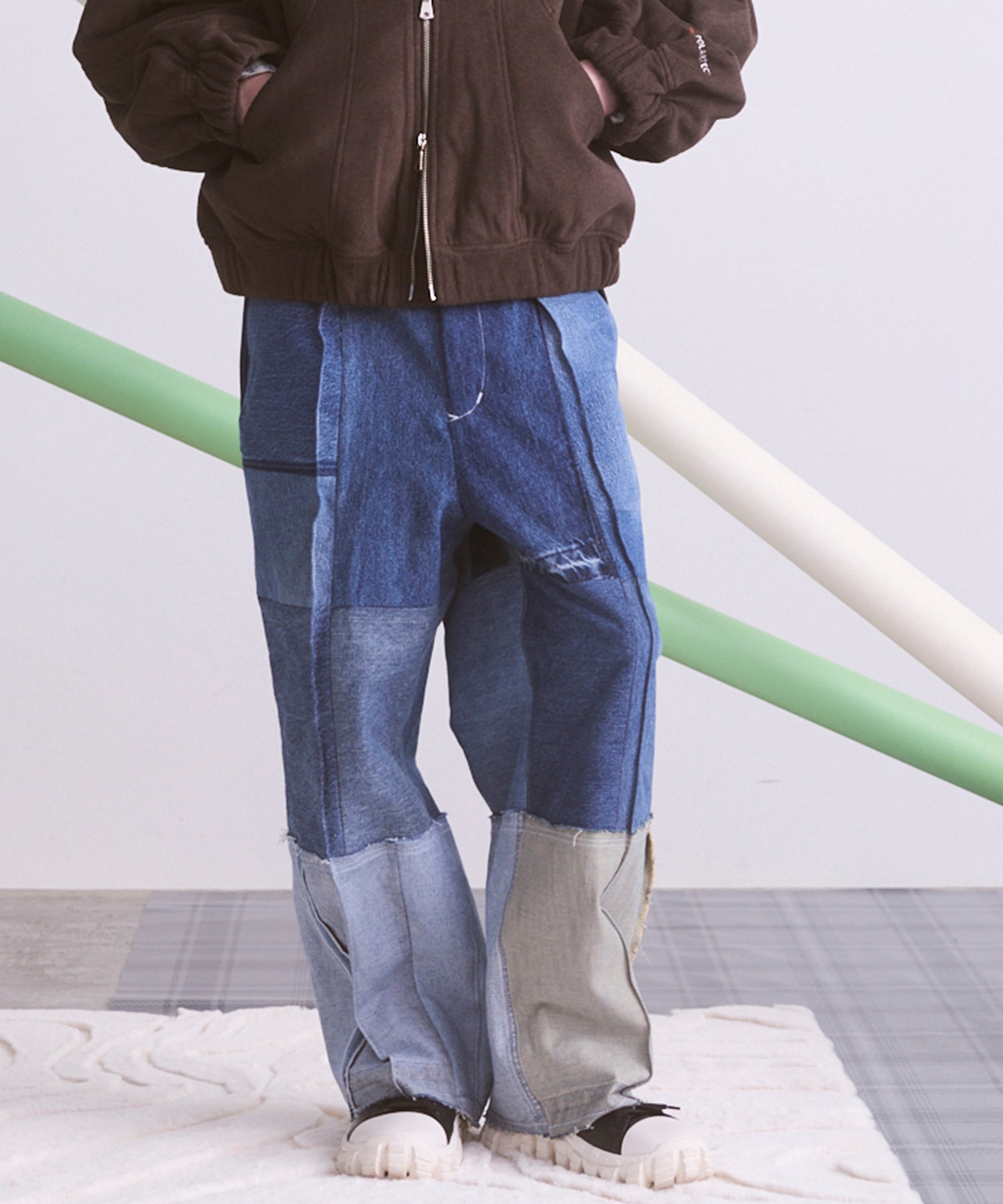 Sustainable remake hem design prime wide denim
