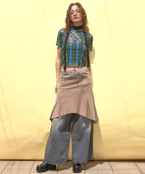 Waist Tuck Wide Denim Pants
