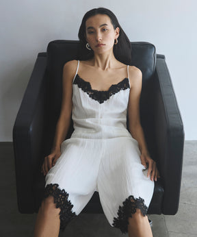 【2026Summer PRE-ORDER】Lace Trim Short Jumpsuit