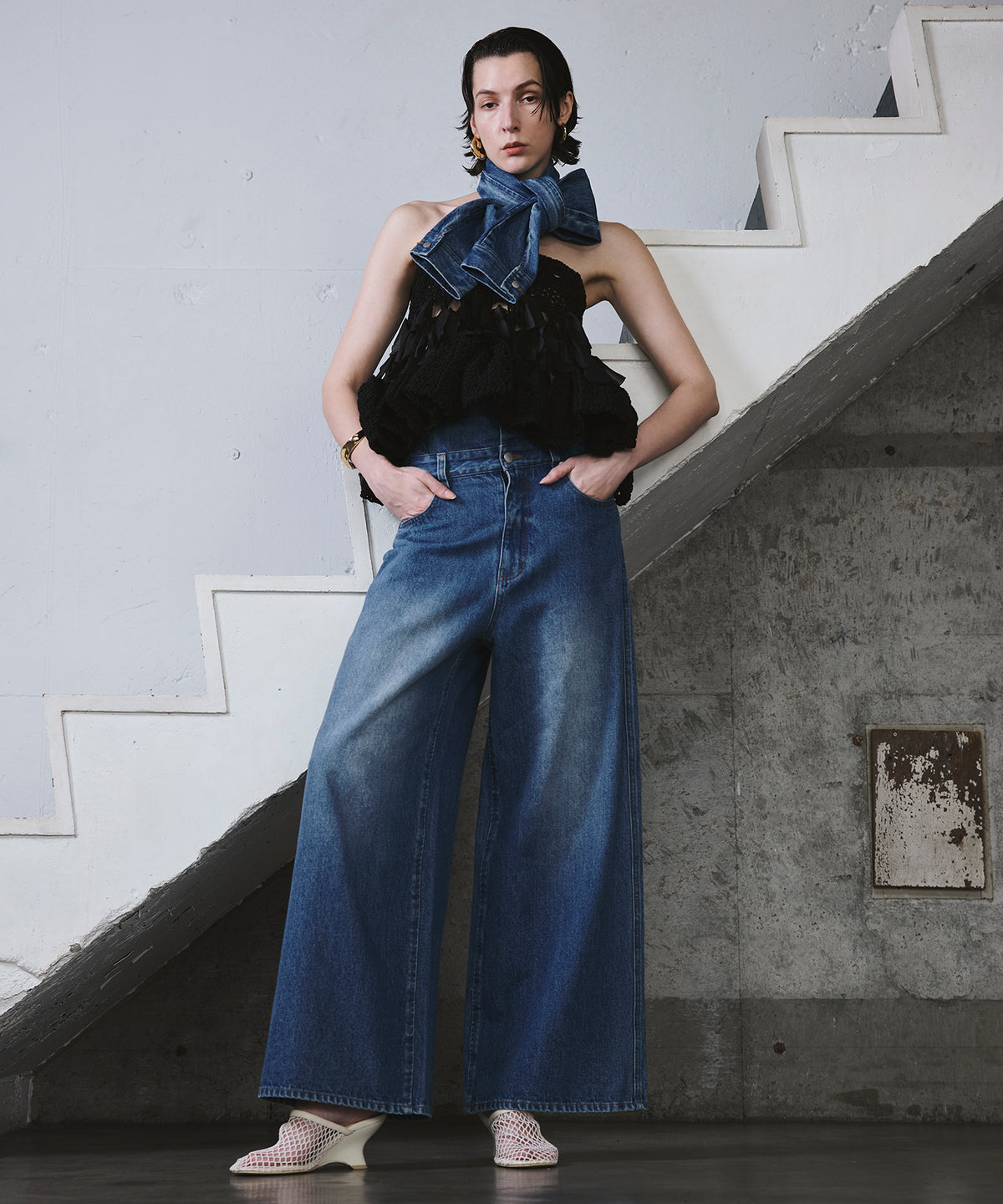 【2026夏季预购】2WAY高腰宽牛仔布