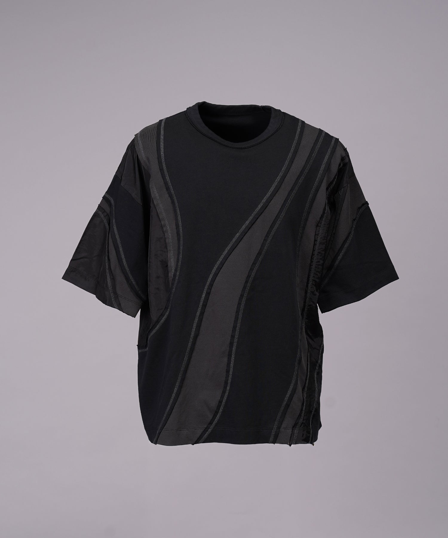 【26SS PRE-ORDER】Different Material Curve Switching Prime-Over Short-sleeved T-Shirt