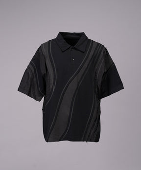 【26SS PRE-ORDER】Different Material Curve Switching Prime-Over Short-sleeved Polo Shirt