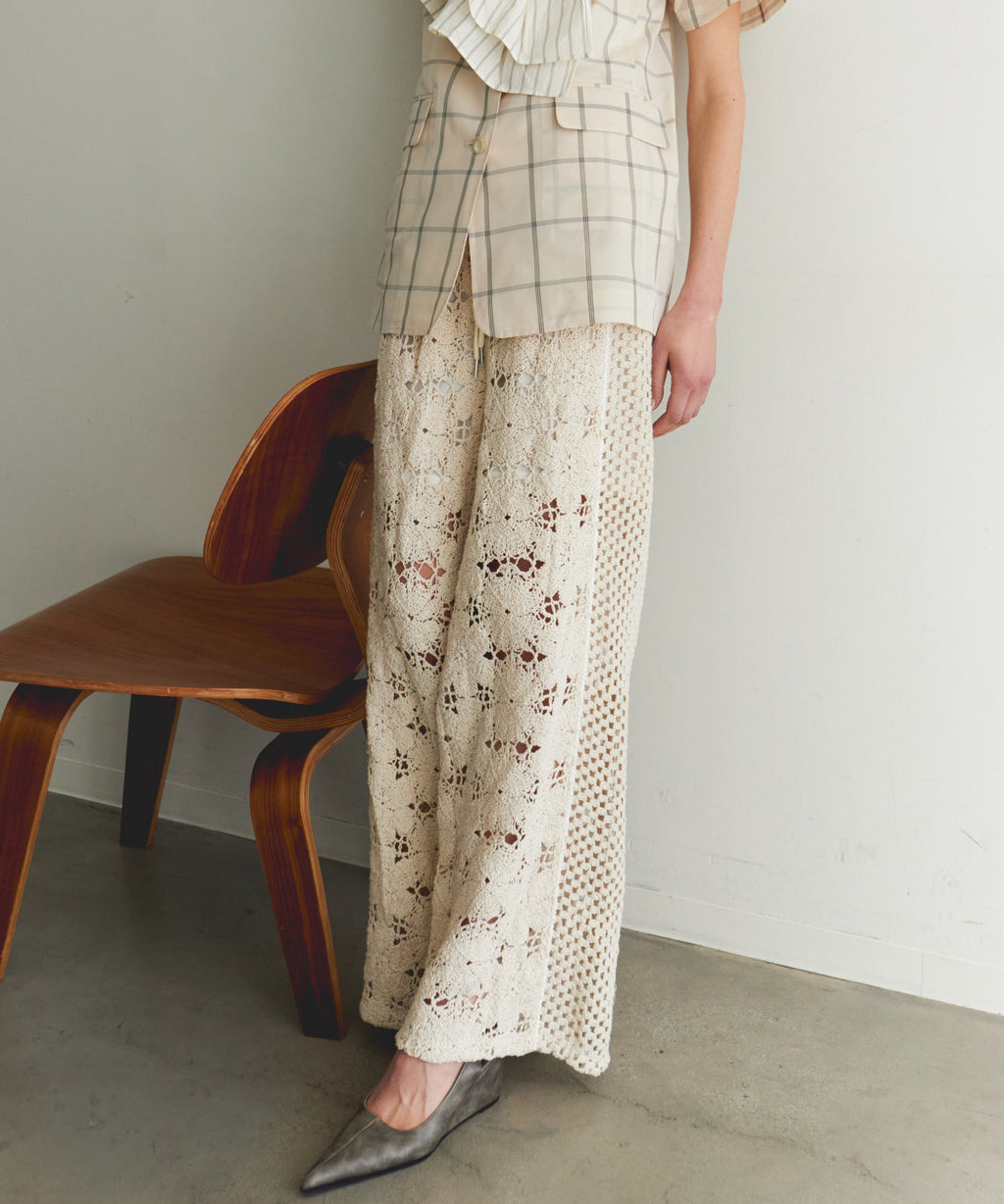 special guest】EASY PANTS N ベージュ Lサイズ SALE】Mixed Lace Easy 