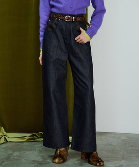 [26WINTER COLLECTION] 纯素皮革对接直筒牛仔布