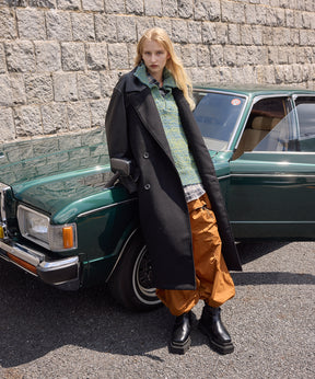 [25AW 사전 주문] 양 가죽 멜튼 콤비네이션 체스터 코트