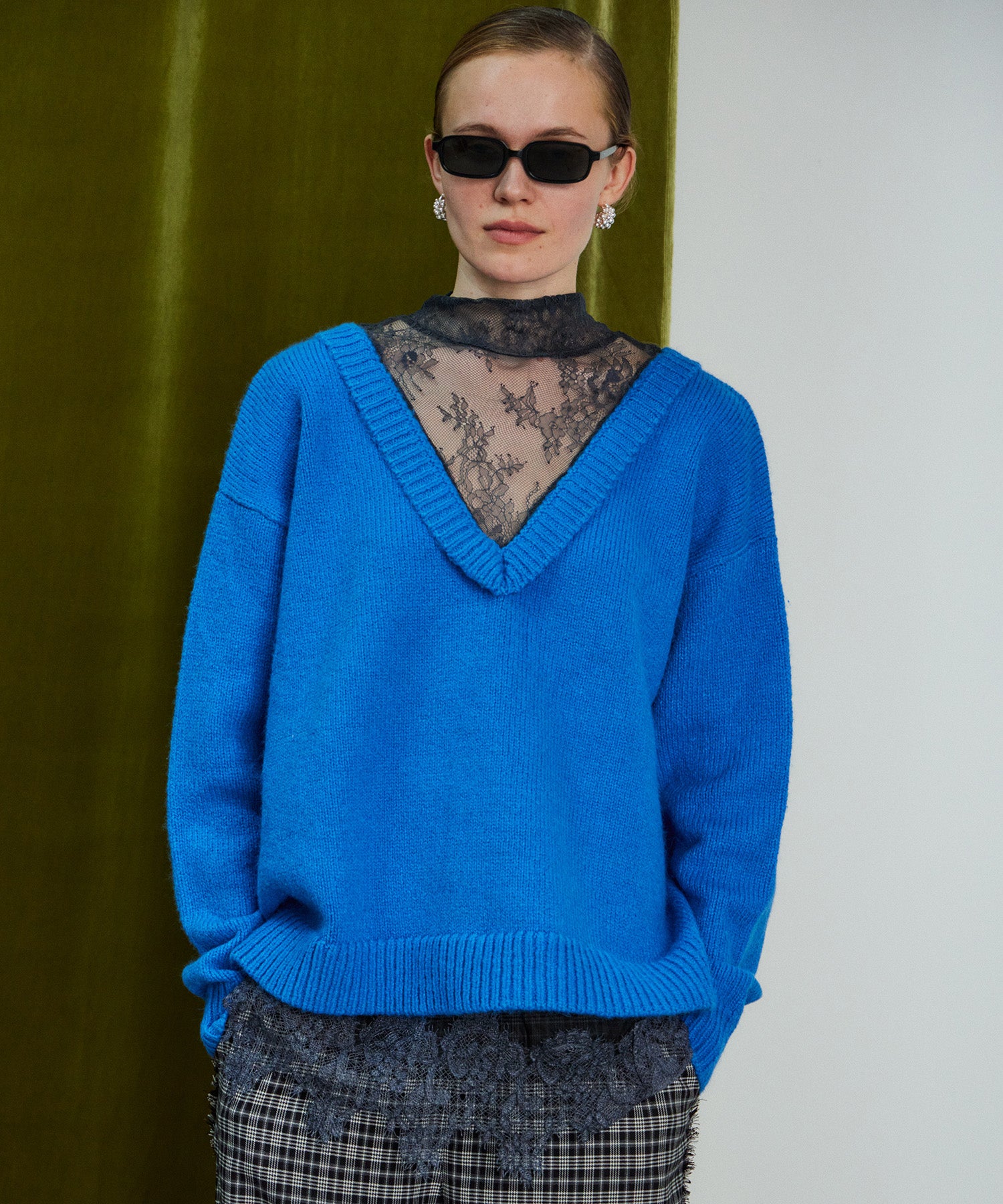 【26WINTER COLLECTION】Lace Docking Knit Top