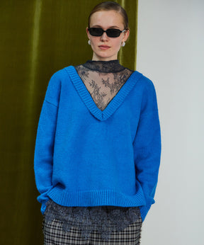 【26WINTER COLLECTION】Lace Docking Knit Top