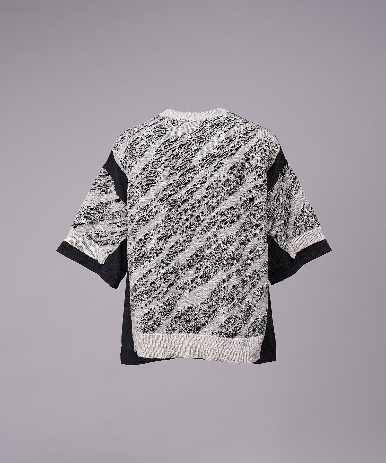 [26SS PRE-ORDER] Sheer Fabric Docking Prime-Over Short-sleeved Knit T-shirt