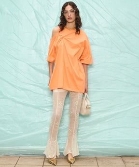 Ruffle Hem Flare Pants